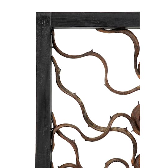 Black & Brown Rustic Teak Wood Wall Décor